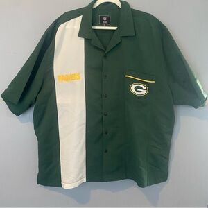 Green Bay Packers Green and White Men's Shirt 4XL Button down NFL Team Apparel